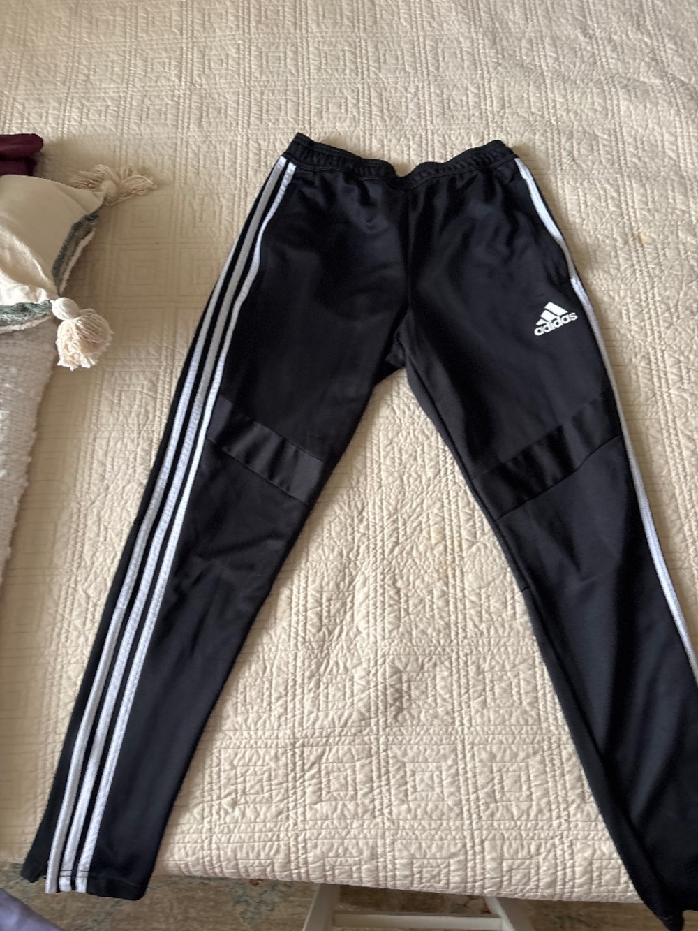 adidas Black Joggers with White 3-Stripes